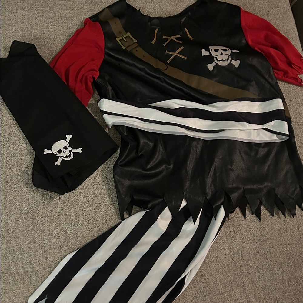Rubie's Pirate Costume with Skull Design - Red, Black, White